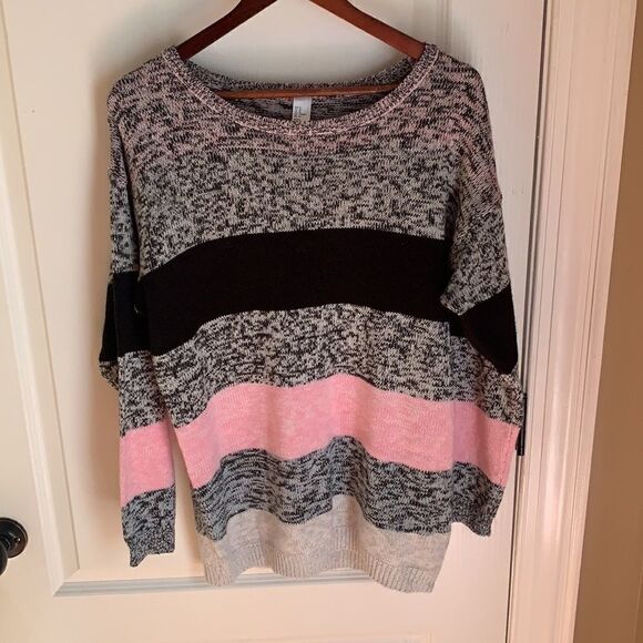H&M Pink and black striped sweater - Picture 1 of 6
